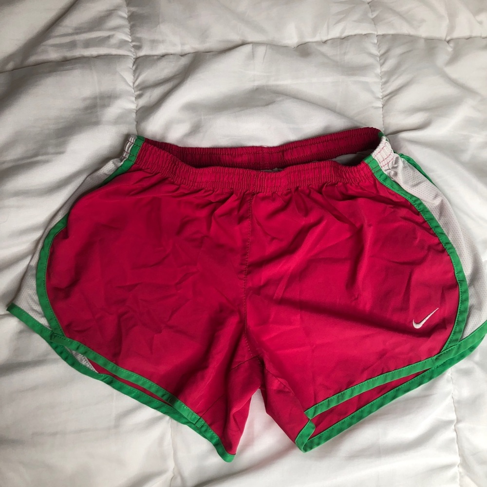 Pink and White Nike Running Shorts